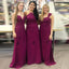 Cheap Mismatched Plum Custom Long Bridesmaid Dresses, WG231