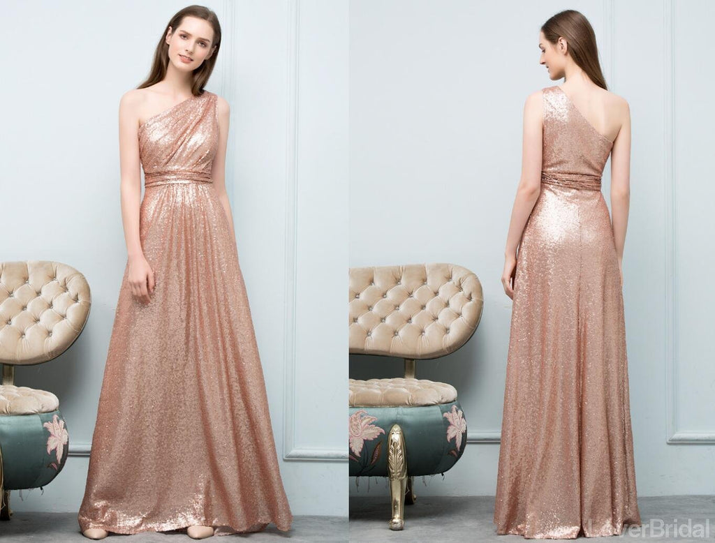 Cheap Sparkly Floor Length Mismatched Gold Sequin Bridesmaid Dresses Online, WG545