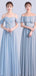 Chiffon Blue Mismatched Cheap Bridesmaid Dresses Online, WG758