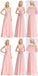 Chiffon Blush Pink Mismatched Simple Cheap Bridesmaid Dresses Online, WG521