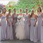 Chiffon Mismatched Different Styles Floor Length Cheap Wedding Guest Bridesmaid Dresses, WG172