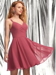 Chiffon Spaghetti Straps Sleeveless Short Homecoming Dresses Online, Cheap Short Prom Dresses, CM861