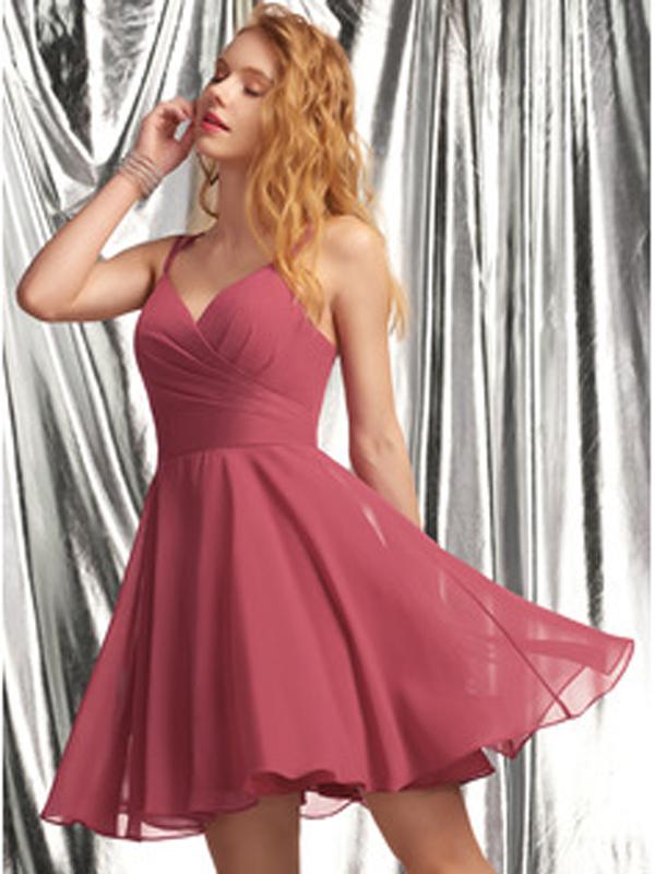 Chiffon Spaghetti Straps Sleeveless Short Homecoming Dresses Online, Cheap Short Prom Dresses, CM861