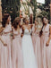 Convertible Pink Long Bridesmaid Dresses Online, Cheap Bridesmaids Dresses, WG741