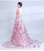 Cute Floral Pink A-line Sweetheart Long Prom Dresses Online, Dance Dresses,12560