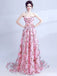 Cute Floral Pink A-line Sweetheart Long Prom Dresses Online, Dance Dresses,12560