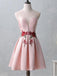 Cute Illusion Scoop Pink Cheap Short Red Homecoming Dresses Online, CM536