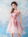 Cute Pink Off Shoulder Homecoming Dresses,Cheap Short Prom Dresses,CM898