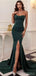 Dark Green Mermaid Sweetheart Side Slit Long Prom Dresses Online,12595