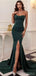 Dark Green Mermaid Sweetheart Side Slit Long Prom Dresses Online,12595