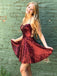 Dark Red Sequin Short Homecoming Dresses Online, Cheap Short Prom Dresses, CM844