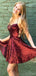 Dark Red Sequin Short Homecoming Dresses Online, Cheap Short Prom Dresses, CM844