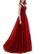 Dark Red Sexy Deep V Neckline Lace Beaded Long Evening Prom Dresses, Popular Cheap Long Party Prom Dresses, 17300