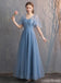 Dusty Blue Floor Length Mismatched Cheap Bridesmaid Dresses Online, WG533