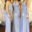 Dusty Blue Mismatched Long Chiffon Cheap Bridesmaid Dresses Online, WG279