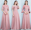 Dusty Pink Floor Length Mismatched Simple Cheap Bridesmaid Dresses Online, WG517