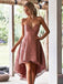 Dusty Pink High Low Short Cheap Homecoming Dresses Online, CM611
