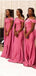 Dusty Pink Mermaid Off Shoulder Cheap Long Bridesmaid Dresses,WG1178