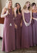 Dusty Purple Mismatched Chiffon Cheap Bridesmaid Dresses Online, WG268