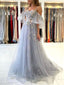 Elegant A-line Cold Shoulder Maxi Long Prom Dresses,Evening Dresses,12922