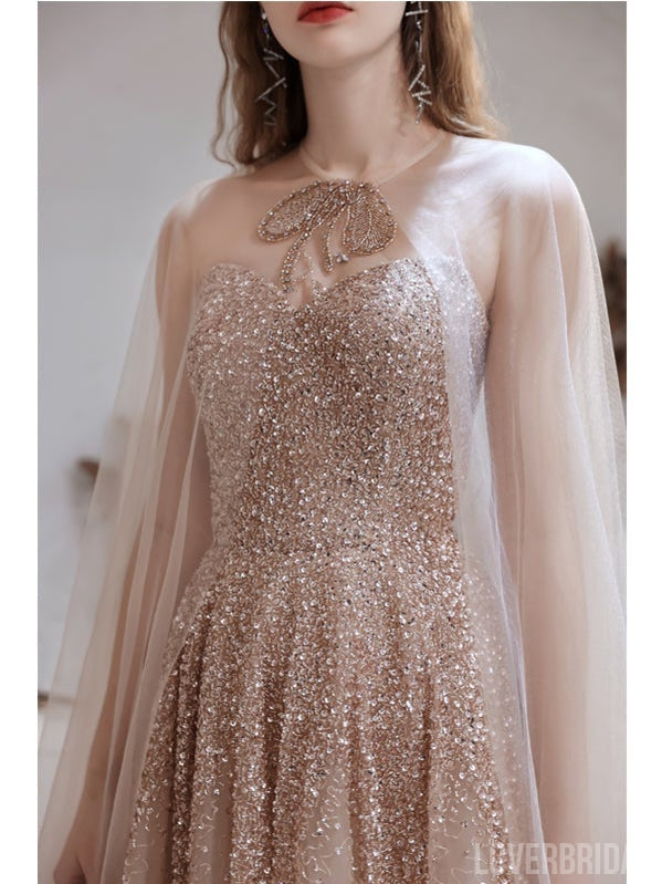 Elegant A-line Strapless Sweetheart Long Prom Dresses Online,Evening Party Dresses,12574