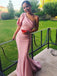 Elegant Pink Mermaid One Shoulder Maxi Long Prom Dresses,Evening Dresses,12935