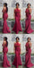Elegant Red Mermaid Halter Cheap Long Bridesmaid Dresses,WG1342