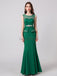 Elegant Scoop Emerald Green Mermaid Evening Prom Dresses, Evening Party Prom Dresses, 12103