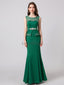 Elegant Scoop Emerald Green Mermaid Evening Prom Dresses, Evening Party Prom Dresses, 12103