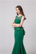 Elegant Scoop Emerald Green Mermaid Evening Prom Dresses, Evening Party Prom Dresses, 12103