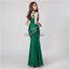 Elegant Scoop Emerald Green Mermaid Evening Prom Dresses, Evening Party Prom Dresses, 12103