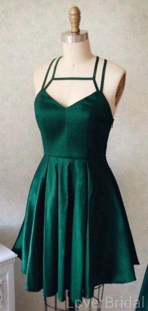 Emerald Green Cross Back Short Homecoming Dresses Online, Cheap Short Prom Dresses, CM839