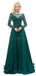 Emerald Green Long Sleeves Heavily Beaded Evening Prom Dresses, Evening Party Prom Dresses, 12051