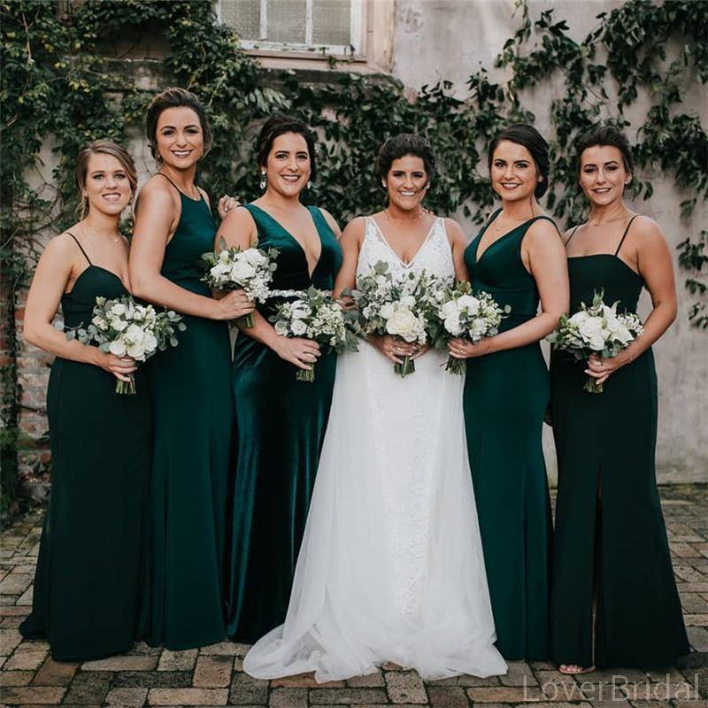 Emerald Green Mermaid Cheap Long Cheap Bridesmaid Dresses Online, WG632