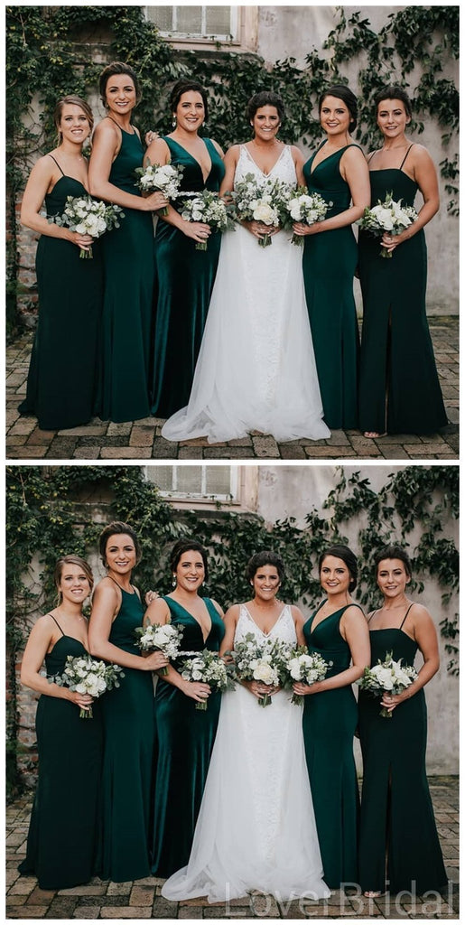 Emerald Green Mermaid Cheap Long Cheap Bridesmaid Dresses Online, WG632