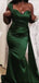 Emerald Green Mermaid One Shoulder Cheap Long Bridesmaid Dresses,WG1295