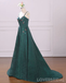 Emerald Green Spaghetti Straps Cheap Long Evening Prom Dresses, Cheap Custom Sweet 16 Dresses, 18526