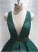 Emerald Green V Neck Sparkly Ball Gown Cheap Evening Prom Dresses, Evening Party Prom Dresses, 12156