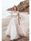 Floral A-line Sleeveless Straps Handmade Lace Wedding Dresses,WD744