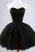 Formal lace little black dress, short homecoming prom dresses, CM0024