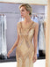 Gold Rhinestone Jewel Heavily Beaded Mermaid Evening Prom Dresses, Evening Party Prom Dresses, 12040