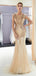 Gold Rhinestone Jewel Heavily Beaded Mermaid Evening Prom Dresses, Evening Party Prom Dresses, 12040