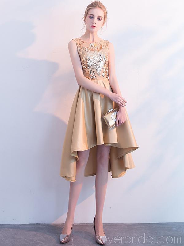 Gold Sparkly Sequin Cheap Homecoming Dresses Online, Cheap Short Prom Dresses, CM799