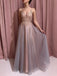 Gorgeous A-line Spaghetti Straps V-neck Maxi Long Prom Dresses,Evening Dresses,12994