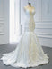 Gorgeous V Neck Lace Mermaid Wedding Dresses, Cheap Wedding Gown, WD720