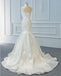 Gorgeous V Neck Lace Mermaid Wedding Dresses, Cheap Wedding Gown, WD720