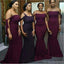 Grape Sexy Floor Length Simple Mermaid Cheap Bridesmaid Dresses Online, WG526