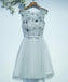 Gray Sequin Open Back Homecoming Prom Dresses, Affordable Corset Back Short Party Prom Dresses, Perfect Homecoming Dresses, CM242