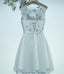Gray Sequin Open Back Homecoming Prom Dresses, Affordable Corset Back Short Party Prom Dresses, Perfect Homecoming Dresses, CM242