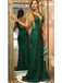 Green Mermaid Deep V-neck Backless Long Prom Dresses Online,Evening Party Dresses,12597